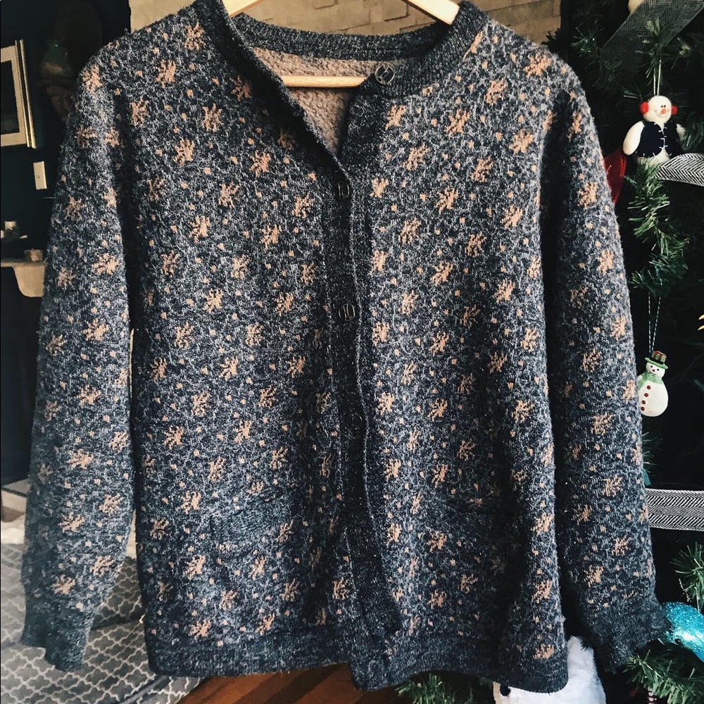 Sweetheart Patterned Cardigan w/ antique buttons